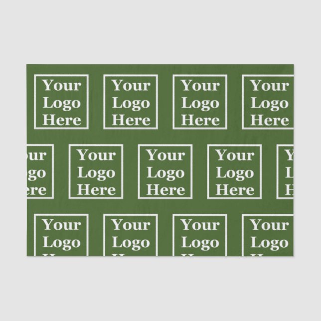 Business Dark Green Template Your Logo Here Tissue Paper (Front)