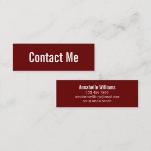 Business Dark Red White Professional Contact Card