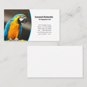 Business Details & Replaceable Parrot Photo Card