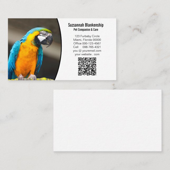 Business Details with QR Code & Custom Photo  Card (Front/Back)