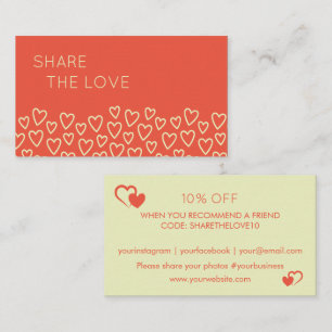 Business Discount Valentine Hearts Business Card