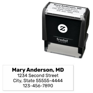 Business Doctor Office Phone Number Return Address Self-inking Stamp