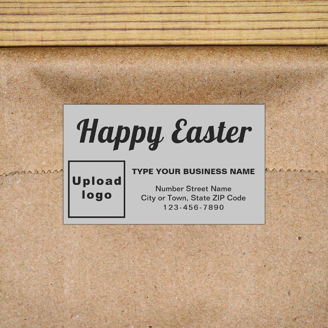 Business Easter Greeting on Grey Rectangle Sticker (Business Easter greeting on gray rectangle sticker)