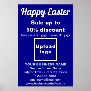 Business Easter Holiday Sale Blue Poster