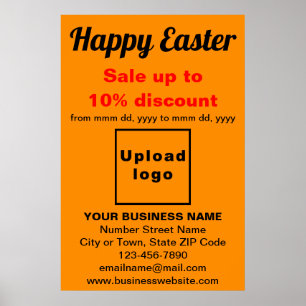 Business Easter Holiday Sale Orange Colour Poster