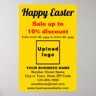 Business Easter Holiday Sale Yellow Poster