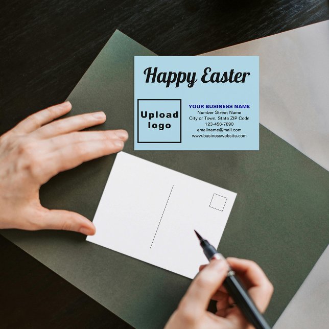 Business Easter Light Blue Holiday Postcard (Business Easter light blue holiday postcard)