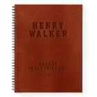 Business Embossed Personalised Brown Vegan Leather