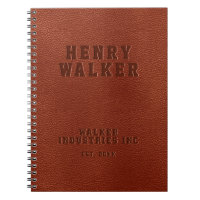 Business Embossed Personalised Brown Vegan Leather