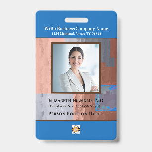 Business Employee Bar Code Logo ID Identification Badge