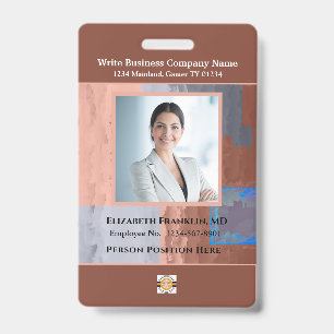 Business Employee Bar Code Logo ID Identification Badge