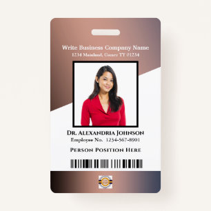 Business Employee Bar Code Logo ID Identification ID Badge