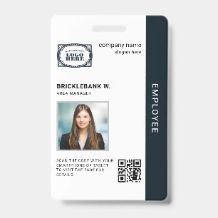 Business Employee Corporate QR Code Photo ID Badge