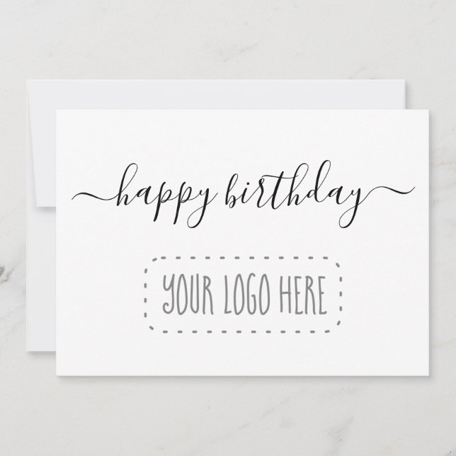 Business Employee Happy Birthday Card - Add Logo (Front)