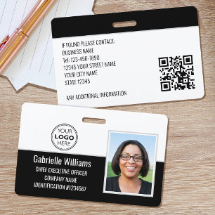 Business Employee ID Photo Security Black ID Badge