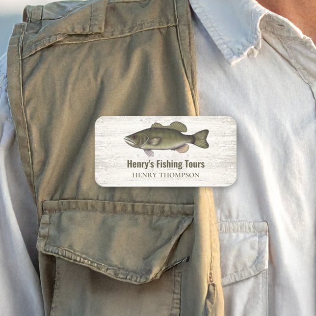 Business Employee Name Fishing Custom Tag (Fishing Business Custom Name Tag.)