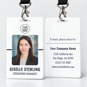 Business Employee Photo ID Company Work Badge