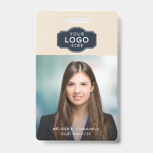Business Employee Photo ID with QR Code Custom Badge