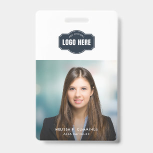 Business Employee Photo ID with QR Code Custom Badge