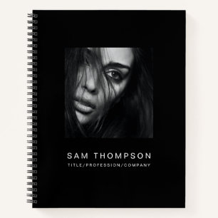 Business Employee Photo Modern Minimalist Black Notebook