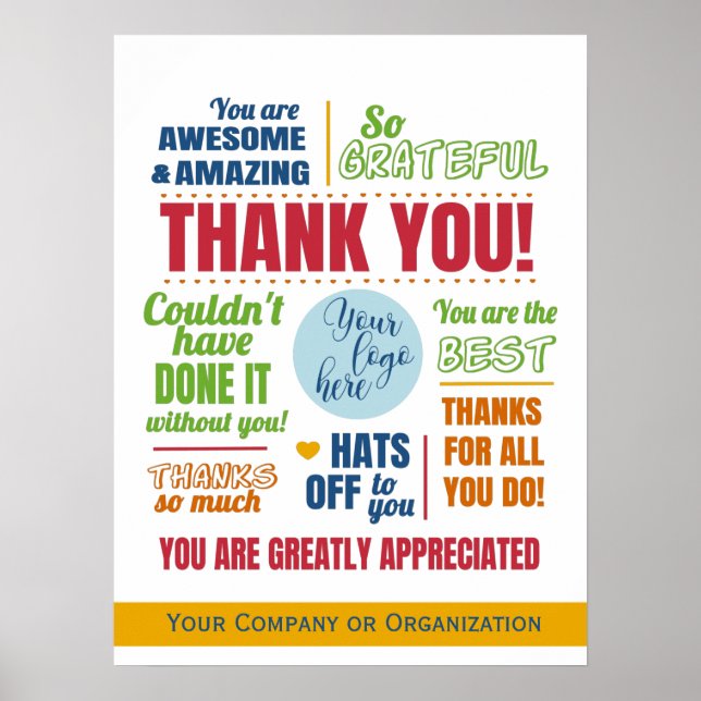 Business Employee Thank You Appreciation Poster (Front)