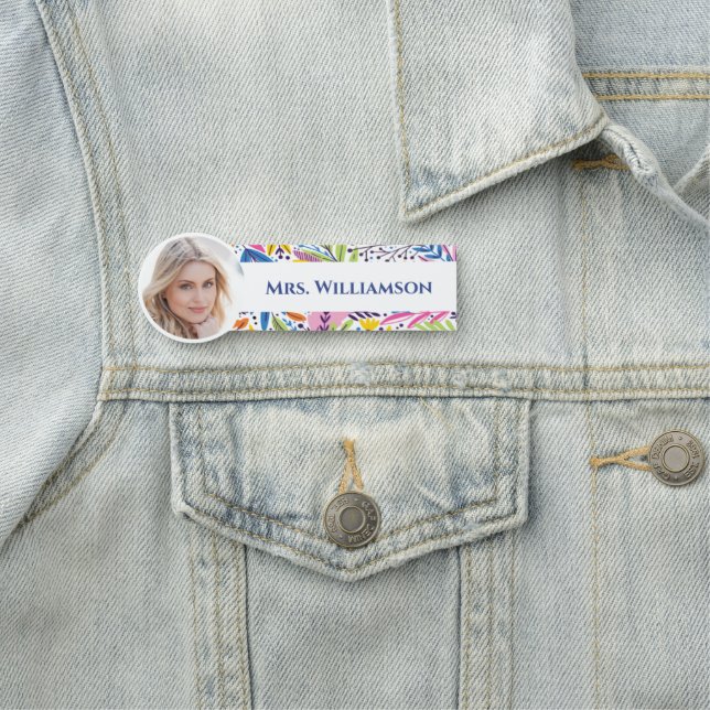 Business Employee Volunteer Teacher Photo Name Tag (In Situ)
