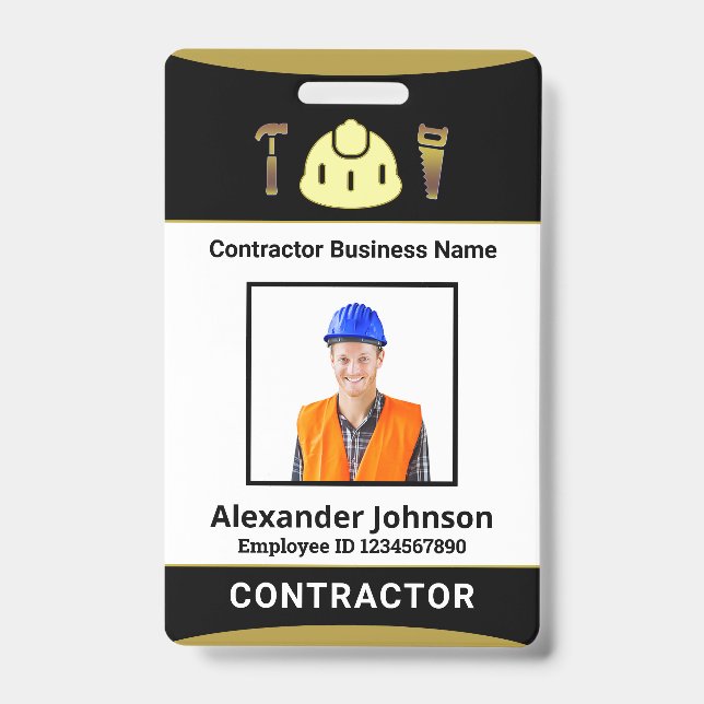 Business Employees Logo ID Identification Card Badge (Front)