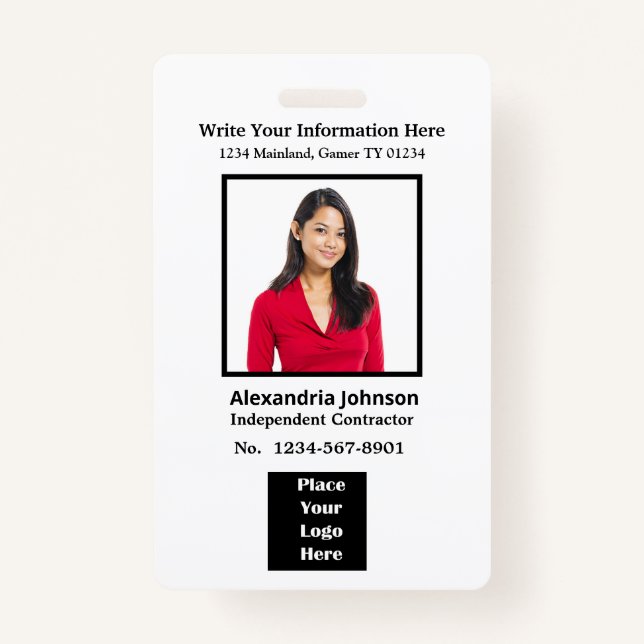 Business Employees Logo ID Identification Card ID Badge (Front)