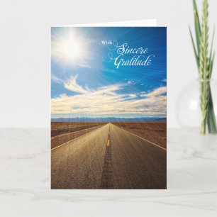 Business Endless Road with Blue Sky Blank Thank You Card
