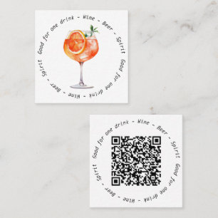 Business Event Aperol QR Code Drink Voucher  Square Business Card