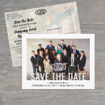 Business Event Company Logo & Photo Save the Date Announcement Postcard<br><div class="desc">Invite customers, clients, business associates, and colleagues to a company event with a stylish custom photo and logo save the date postcard announcements. The pictures and all wording on this template are simple to customise. The design features your business logo, two photos of your choice, modern minimalist typography, and elegant...</div>