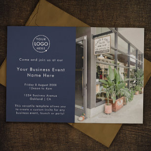 Business Event   Navy Blue Modern Professional Invitation