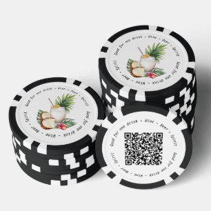 Business Event QR Code Tropical Drink Voucher Poker Chips