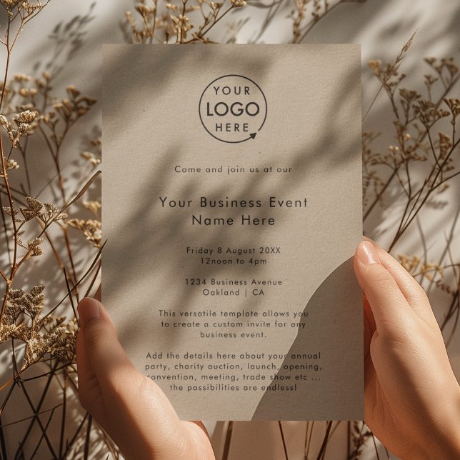 Business Event | Rustic Kraft Professional Logo Invitation (Creator Uploaded)