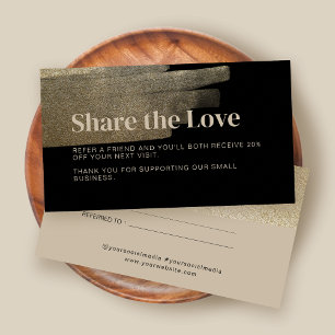 Business Faux Gold Brush Referral Card