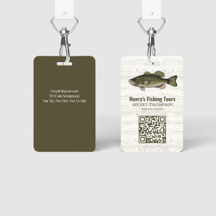 Business Fishing Resort QR Code Custom ID Badge