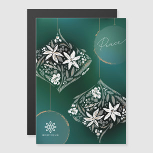 Business Floral Ornament Non-Photo Magnetic Card