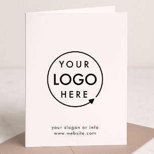 Business Folded Card Logo Black 5x7 Greeting
