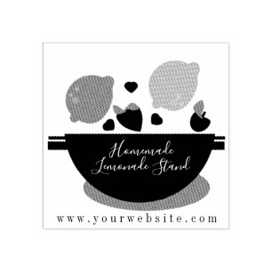 Business Fruit Smoothie Lemon Lemonade Stand Rubber Stamp