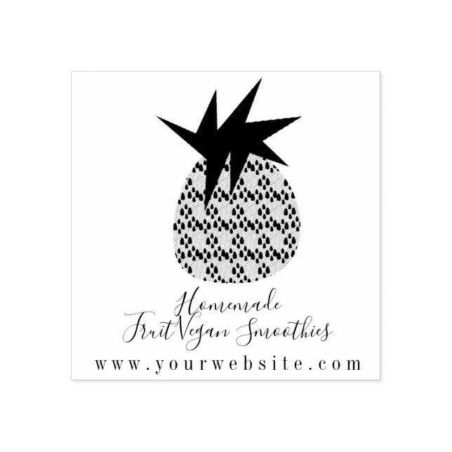 Business Fruit Smoothie Pineapple Logo Rubber Stamp (Imprint)