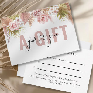 BUSINESS GIFT CERTIFICATE BOHO