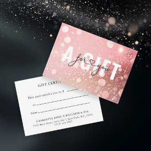 BUSINESS GIFT CERTIFICATE   GLITTER