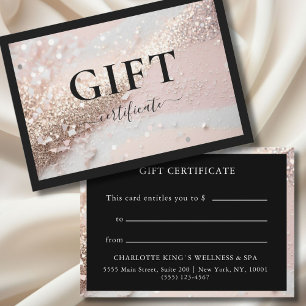 BUSINESS GIFT CERTIFICATE   GLITTER  