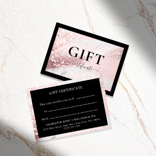 BUSINESS GIFT CERTIFICATE GLITTER