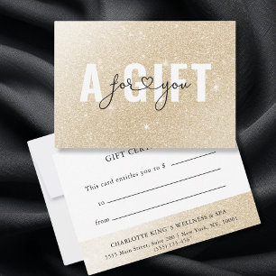 BUSINESS GIFT CERTIFICATE   Gold Glitter