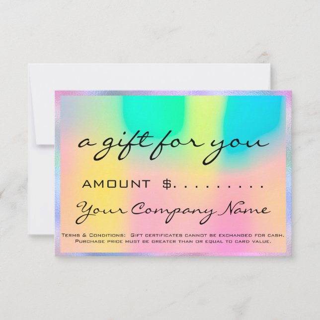 Business Gift Certificate Holograph Custom Logo (Front)