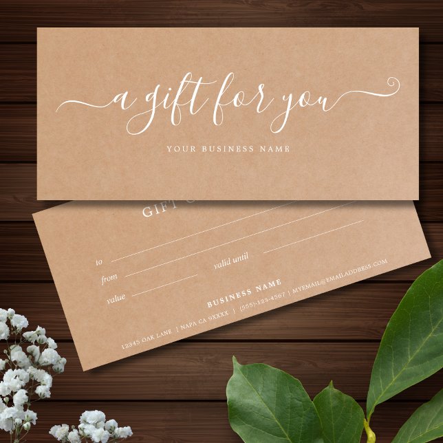 Business Gift Certificate Kraft Paper (Kraft Paper Business Gift Certificates)