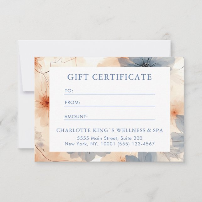 BUSINESS GIFT CERTIFICATE | Modern | Floral |  (Front)