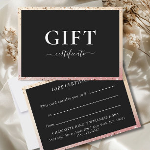 BUSINESS GIFT CERTIFICATE MODERN GLITTER