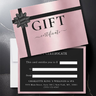 BUSINESS GIFT CERTIFICATE PINK   Modern   Ribbon